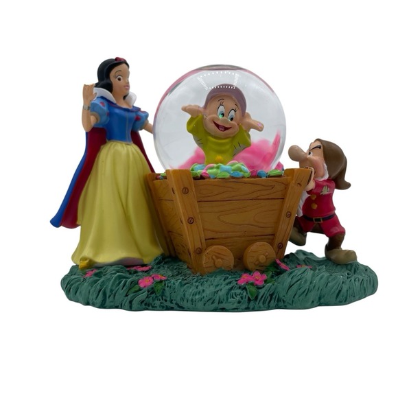 Disney Other - Disney Store Mini Snowglobe Snow White Seven Dwarfs Dopey Grumpy Cart Jewels VTG